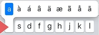 Mobile tap and hold to input special characters